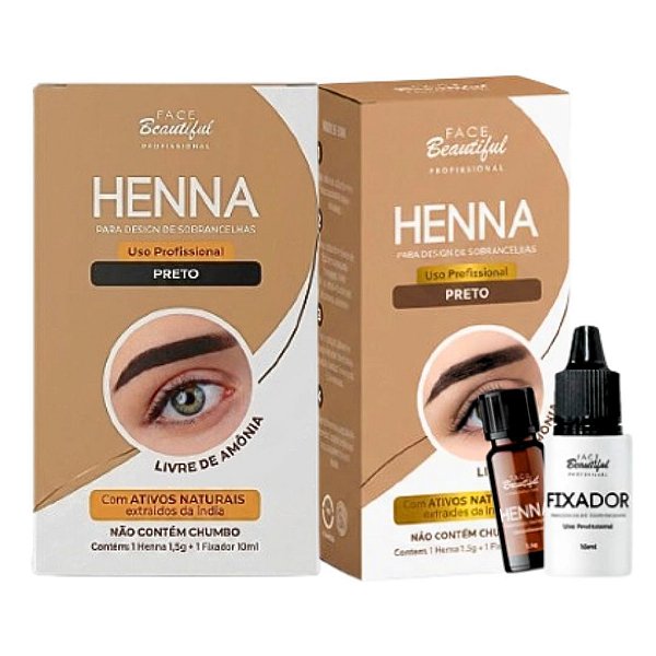 Face Beautiful - Henna de Sobrancelha PRETO FB520U
