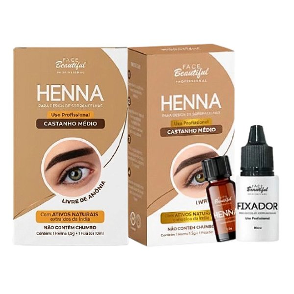 Face Beautiful - Henna de Sobrancelha CASTANHO MEDIO FB521U