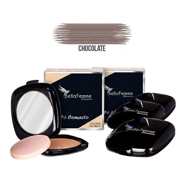 Bella Femme - Po Compacto c/ Espelho CHOCOLATE - 12 Und