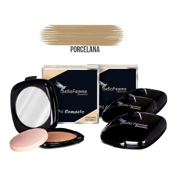 Bella Femme - Po Compacto c/ Espelho PORCELANA - 6 Und