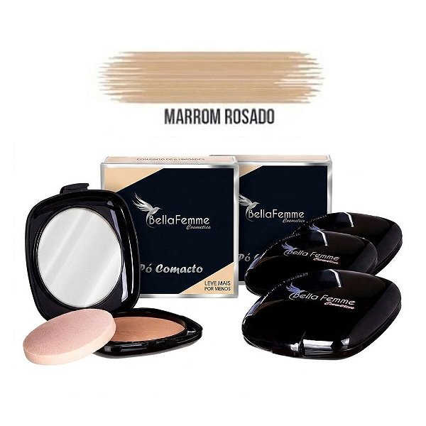 Bella Femme - Po Compacto c/ Espelho MARROM - 12 Und
