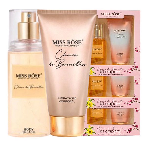 Miss Rose - Kit Body Splash e Hidratante Chuva de Baunilha - 03 Und