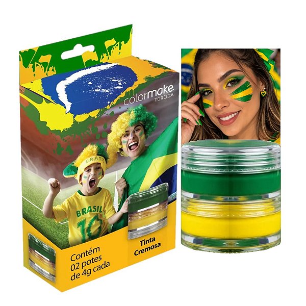 Color Make - Pinta Rosto Tinta Cremosa Facial Copa Brasil