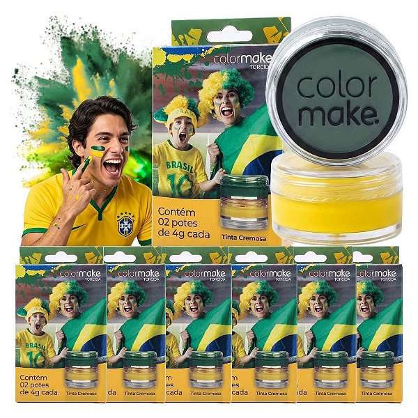 Color Make - Tinta Cremosa Facial Copa Brasil - 50 Kits