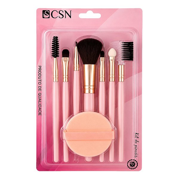 Cisne - Kit de 07 Pinceis e Esponja CK033 - Sortido