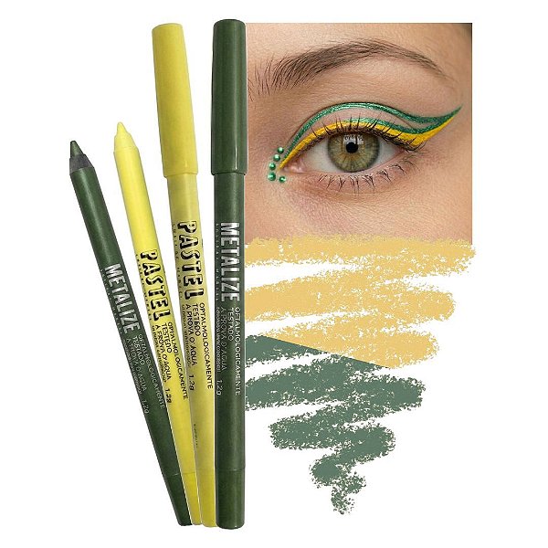 Luisance - Kit Lapis de Olho Copa Brasil Verde e Amarelo (Olhe a Validade)