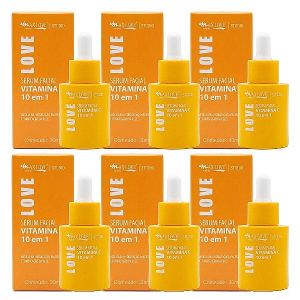 Max Love - Serum 10 em 1 (Vitamina C + 9 Ativos) - 06 Und (Validade: 06/2028)