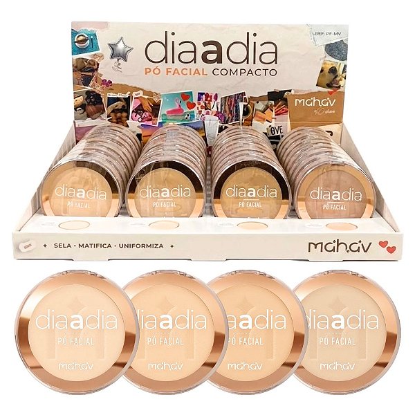 Mahav - Pó Facial Compacto Vegano Dia a Dia PFMV - 36 Und (Validade: 05/2029)