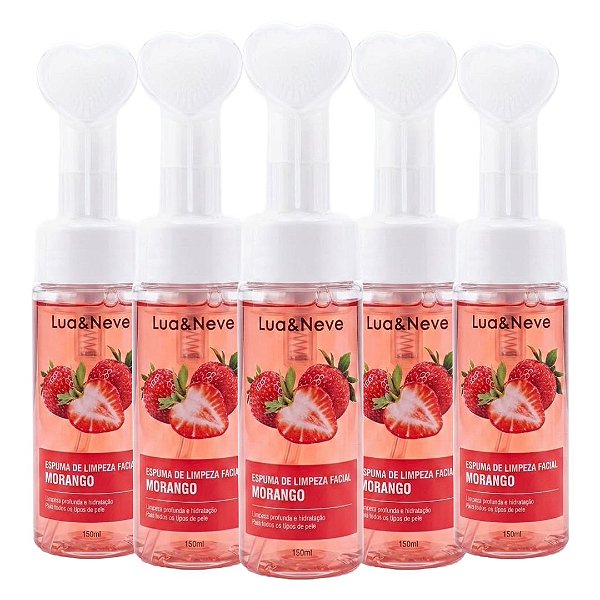 Lua e Neve - Espuma de Limpeza Coração Morango LN5501011 - 12 Und