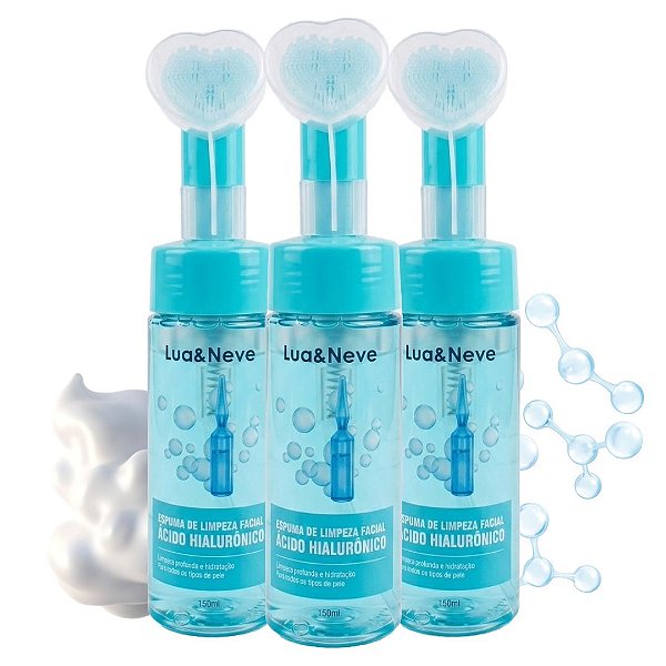 Lua e Neve - Espuma de Limpeza Coração Acido Hialuronico LN5501013 - 06 Und