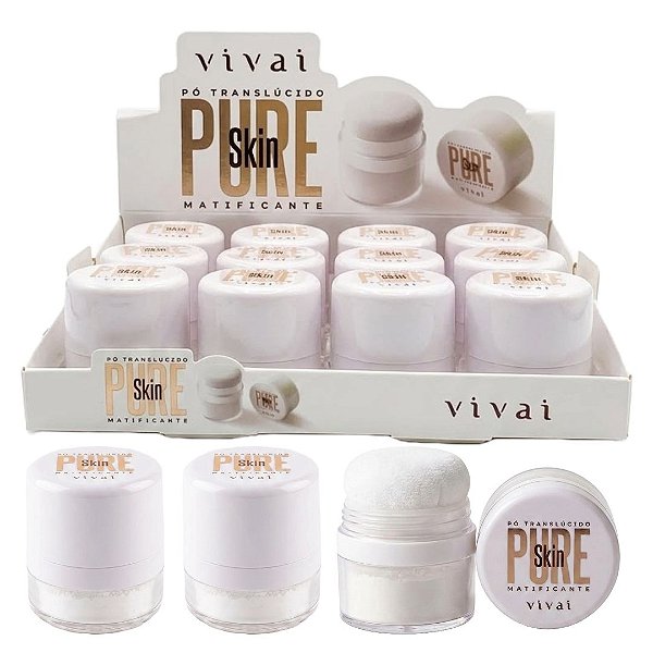 Vivai - Po Translucido Matificante com Esponja Pure Skin 1118 - 12 Und