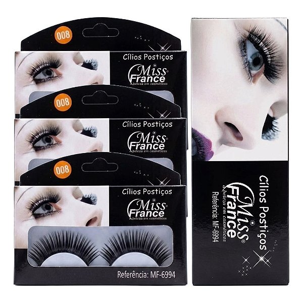 Miss France - Cilios Postiços MF6994 008 - Display C/ 10 pares