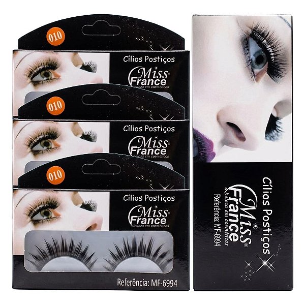 Miss France - Cilios Postiços  MF6994 010  - Display C/ 10 pares