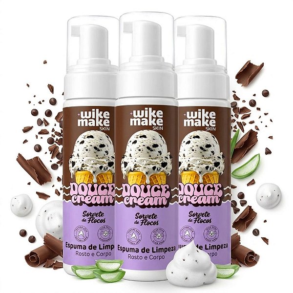 Wike Make - Espuma de Limpeza Sorvete de Flocos Douce Cream WM0054D - 06 Und