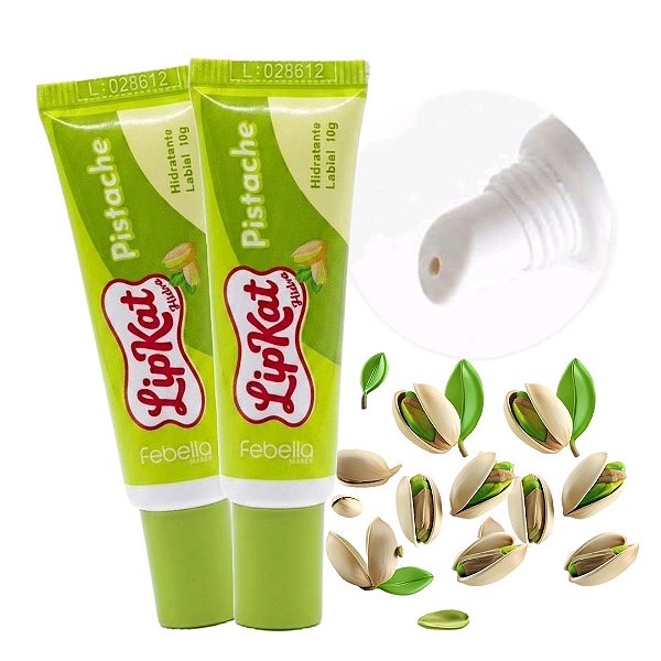 Febella - Hidratante Labial Pistache Lip Kat LGK0326 (Validade: 04/2029)