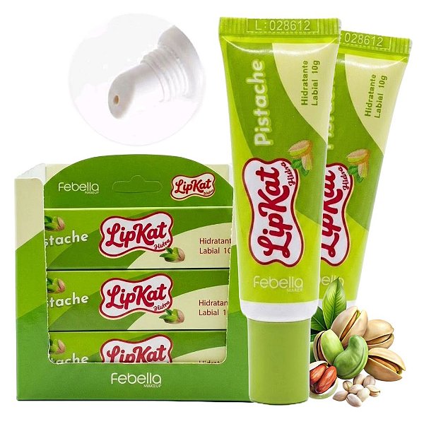 Febella - Hidratante Labial Pistache Lip Kat LGK0326 - 12 Und (Validade: 04/2029)