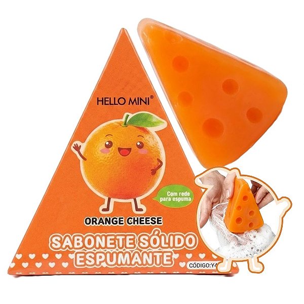 Hello Mini - Sabonete em Barra Espumante Laranja com Rede Y4216 (Validade: 01/2029)