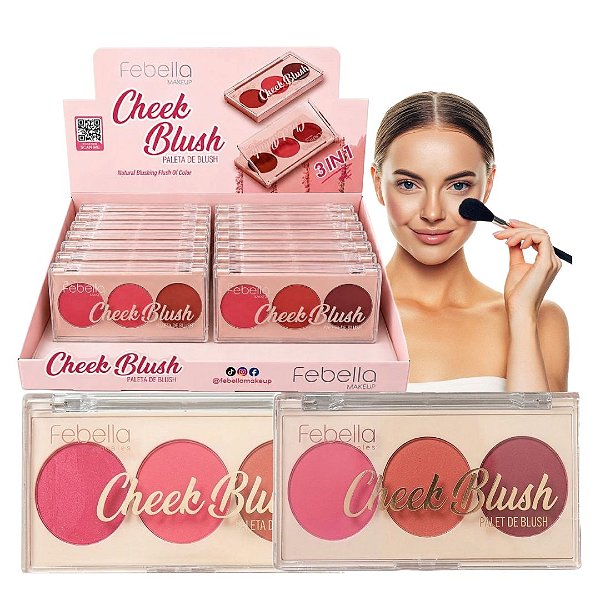 Febella - Paleta de Blush Check Blush BLU50618 - 12 Und (Validade: 03/2031)