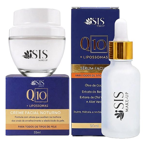 ISIS - Kit Serum  e Creme Facial Noturno  Q10 Lipossomas (Validade: 04/2029)