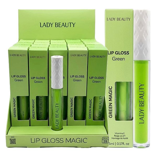 Lady Beauty - Lip Gloss Verde Magico PRO53 - 25 Und (Validade: 04/2029)