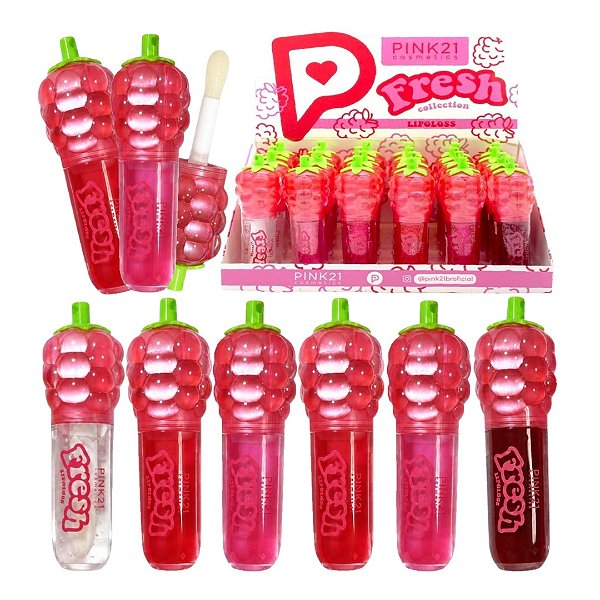 Pink 21 - Lip Gloss Fresh Collection CS6956 - 24 Und (Validade:04/2029)