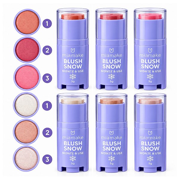 Mia Make - Blush e Iluminador Snow Monte e Use 639 - 06 Und