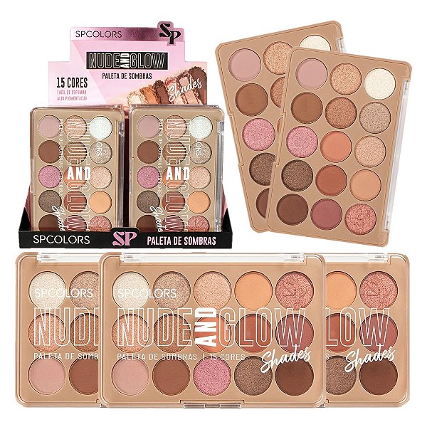 SP Colors - Paleta de sombras Nude and Glow SP467 - 12 Und
