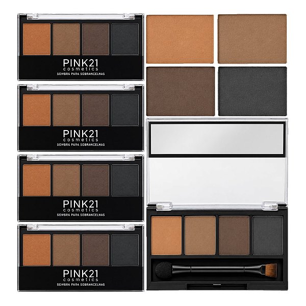 Pink 21 - Paleta de Sombras Para Sobrancelhas CS4846 - 06Und