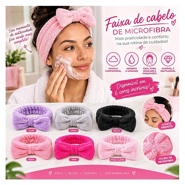 Importado - Faixa de Cabelo para Maquiagem e Skincare SHBT1046 - 06Und