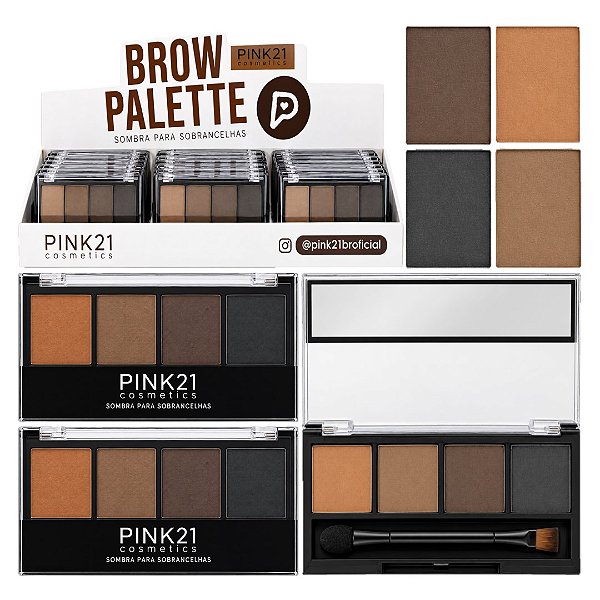 Pink 21 - Paleta de Sombras Para Sobrancelhas CS4846 - 24 Und