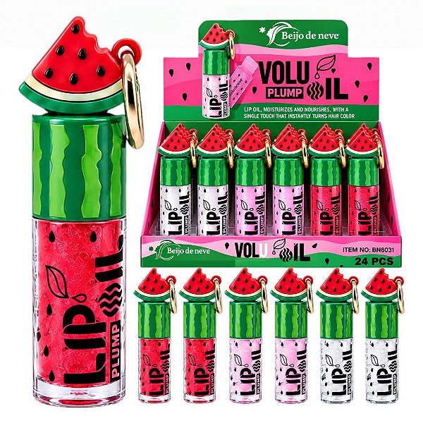 Beijo de Neve - Lip Oil Volumoso Melancia Chaveiro BN6031 - 24 Und