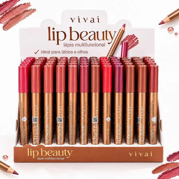 Vivai - Lápis Multifuncional  p/ Boca e Olhos Lip Beauty VV3404 - 72Und