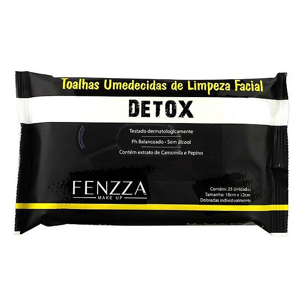 Fenzza - Toalhas Umedecidas de Limpeza Facial Detox FZ51013 - 12 Pacotes