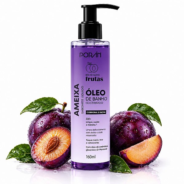 Poran - Sabonete Liquido Oleo de Banho Glicerinado Ameixa PR0620