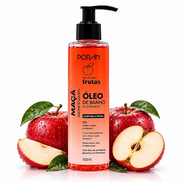 Poran - Sabonete Liquido Oleo de Banho Glicerinado Maçã PR0622