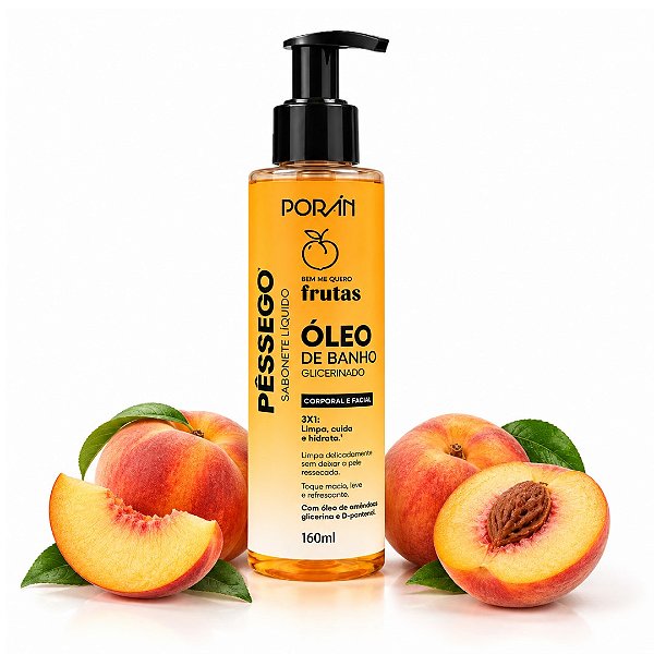 Poran - Sabonete Liquido Oleo de Banho Glicerinado Pêssego PR0618