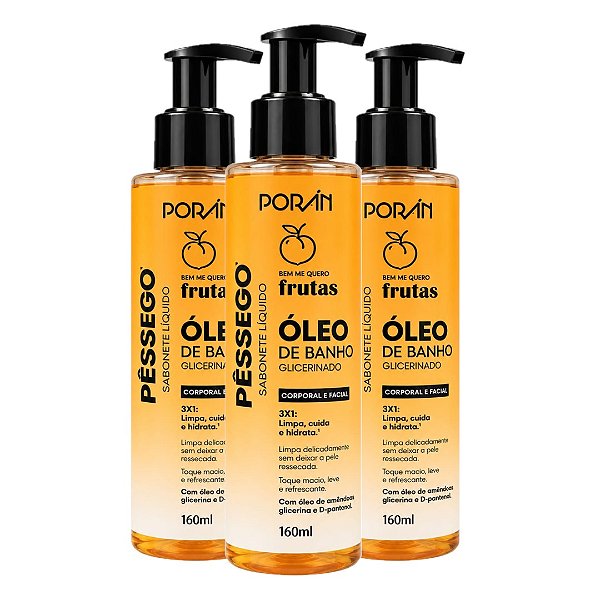 Poran - Sabonete Liquido Oleo de Banho Glicerinado Pêssego PR0618 - 06 und