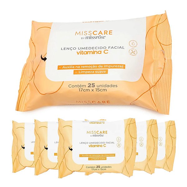 Miss Care - Lenço Umedecido Vitamina C MR159 - 06 Un
