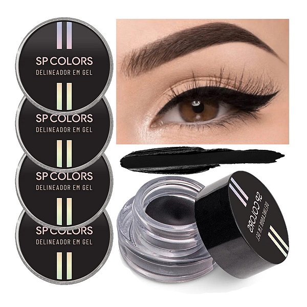 SP Colors - Delineador em Gel Preto SP339 - 6 Und