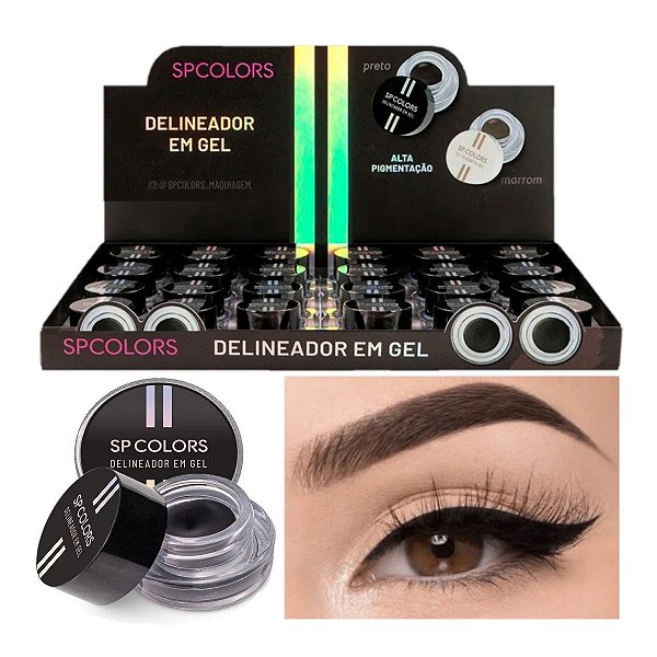 SP Colors - Delineador em Gel Preto SP339 - 24 Und