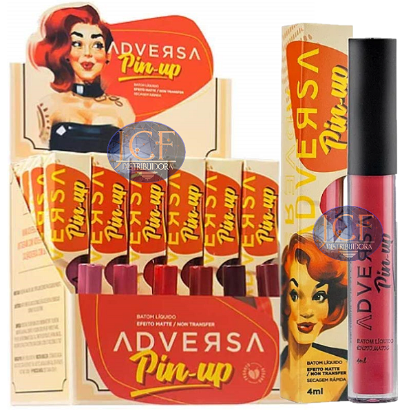 Adversa - Batom Matte  Pin Up AD306 ( 24 Unidades e provadores )