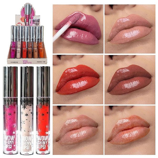 Ruby Rose - Display Gloss Wow Shine HB8218 Group 03 ( 36 Unid + Provadores )