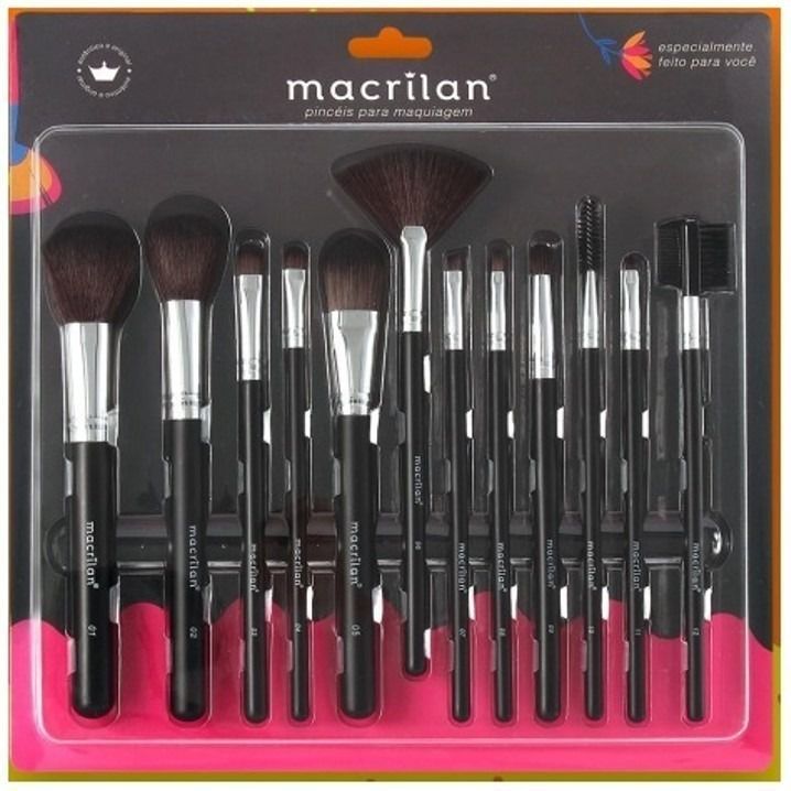 Macrilan - Kit 12 Pincéis Para Maquiagem  KP9-1A ( 06 Unidades )