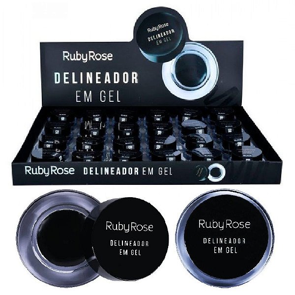 Ruby Rose - Delineador em Gel Black  HB8401 – Box c/ 24 unid