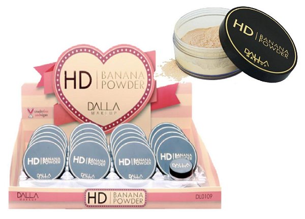 Dalla - Pó Facial Vegano HD Banana Powder Makeup DL0109 - Display com 19 unidades + Prov
