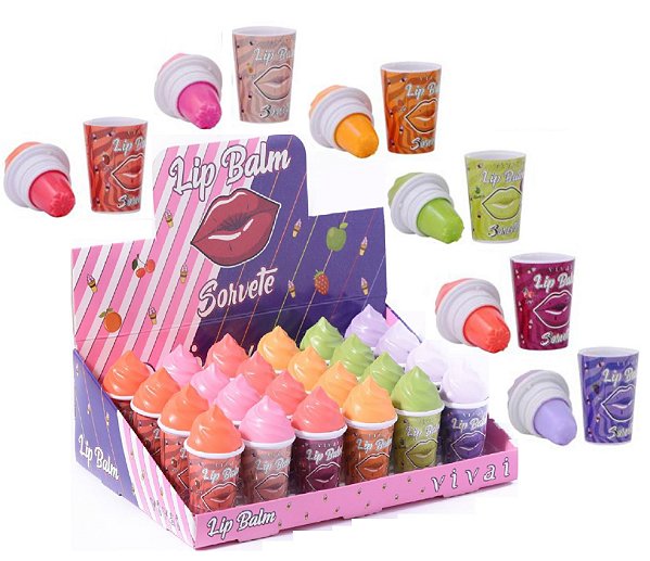 Vivai - Lip Balm Ice Cream 3018 - Kit com 24 Unidades