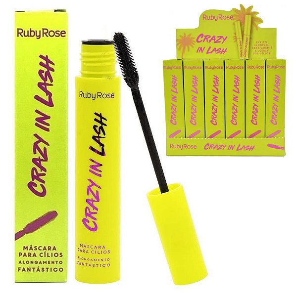Ruby Rose -  Rimel Mascara para Cílios Alongamento Fantástico Crazy in Lash HB505 - Display com 24 unidades