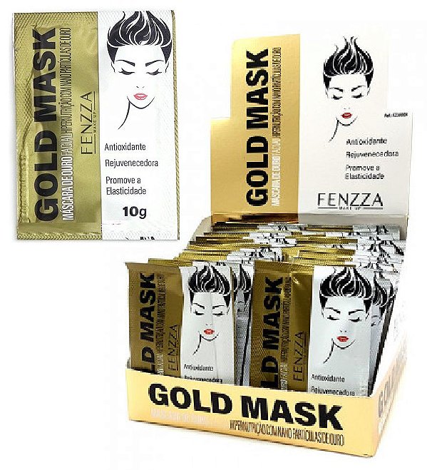Fenzza -  Máscara Facial Ouro Gold Mask Sachê 10g FZ38004 - Kit com 50 Unidades
