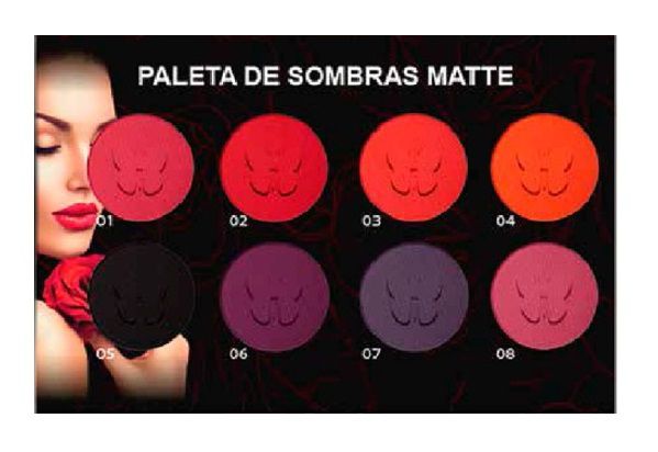 Ludurana - Paleta de Sombras Matte 8 Cores7789 - Kit com 12 Unidades