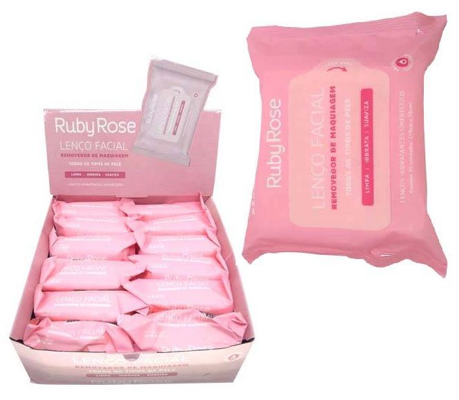 Ruby Rose - Novo Lenço Demaquilante  HB200 - DIsplay com 12 Unidades